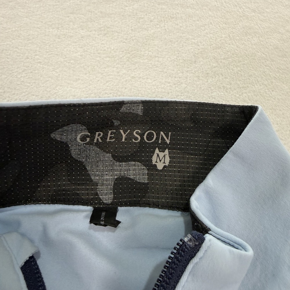 Greyson Golf Tate 1/4 Zip Pullover Solid Blue Performance Medium Long Sleeve - Picture 4 of 8